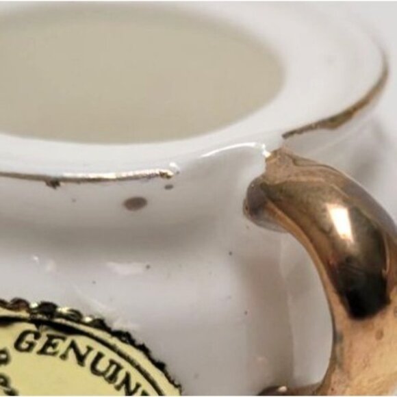 Vintage 4 Piece Miniature Bone China Creamer Sugar Tray Set Floral Gold Accents - Picture 11 of 11